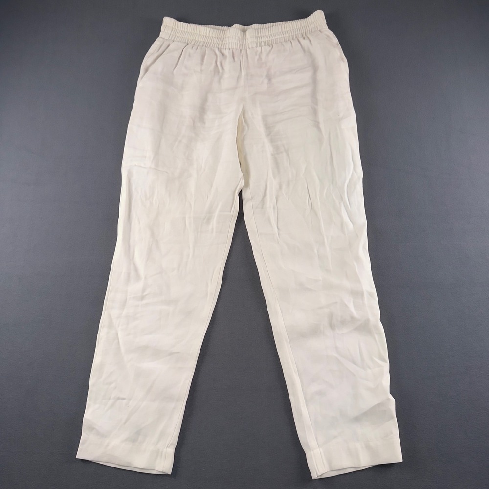 Lilly Pulitzer White Elastic Waist Rayon Blend Pants Style 011968 Small